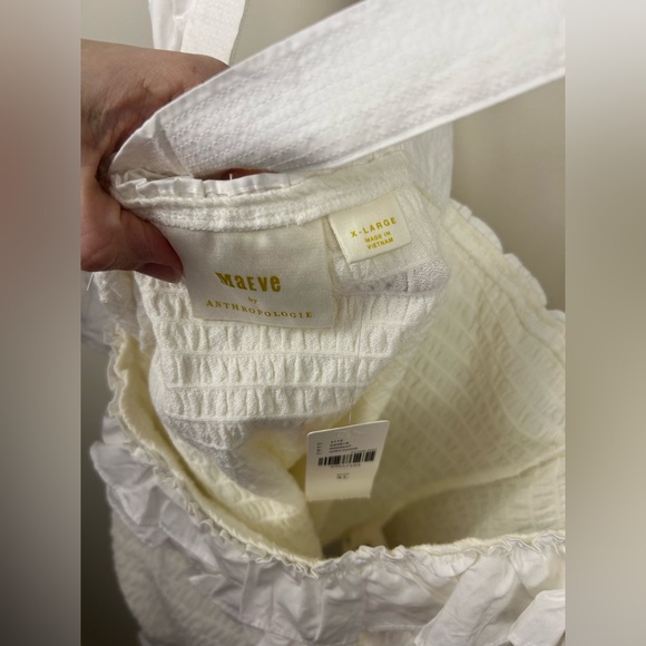 ANTHROPOLOGIE X MAEVE white ruffles tank top XL - Picture 8 of 13